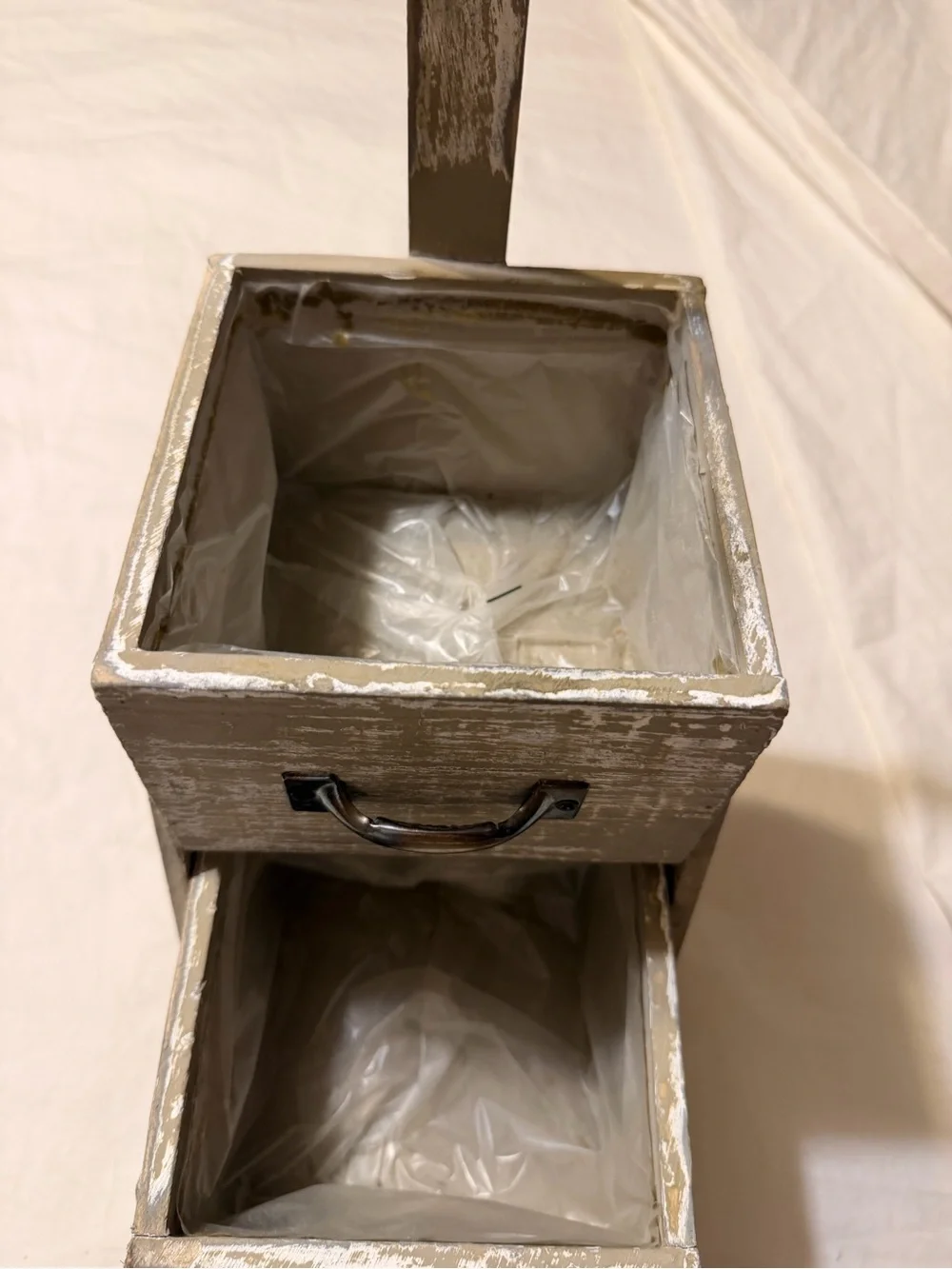 New Rustic Garden Step Planter - Weathered Gray- mini 3 tiered gardening planter